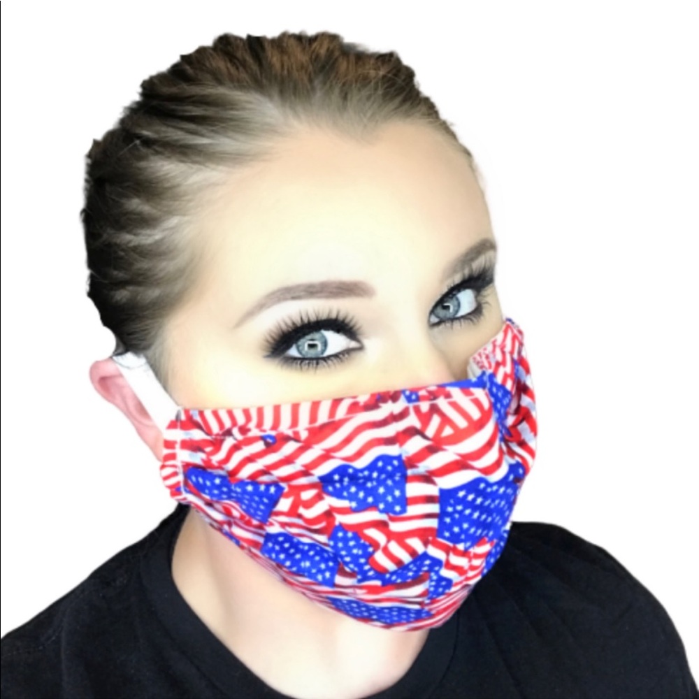 3 LAYER Face Mask has Nose Guard w discount ship - Picture 1 of 4